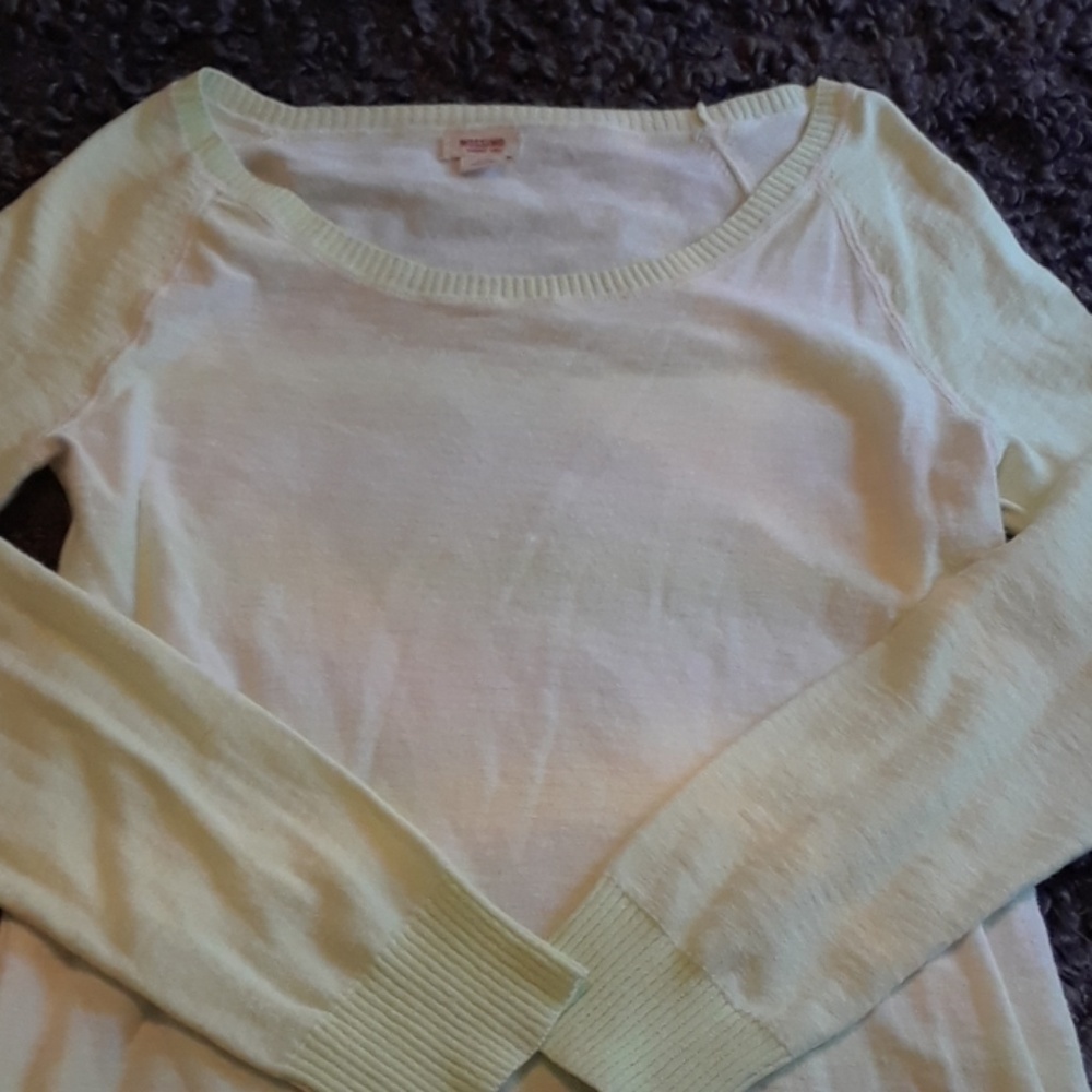 Lime and white sweater